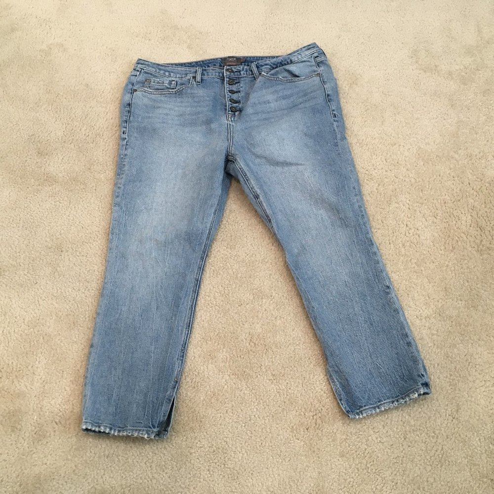 Torrid High Rise Straight Cut Cropped Jeans with Split, Plus Size 16R